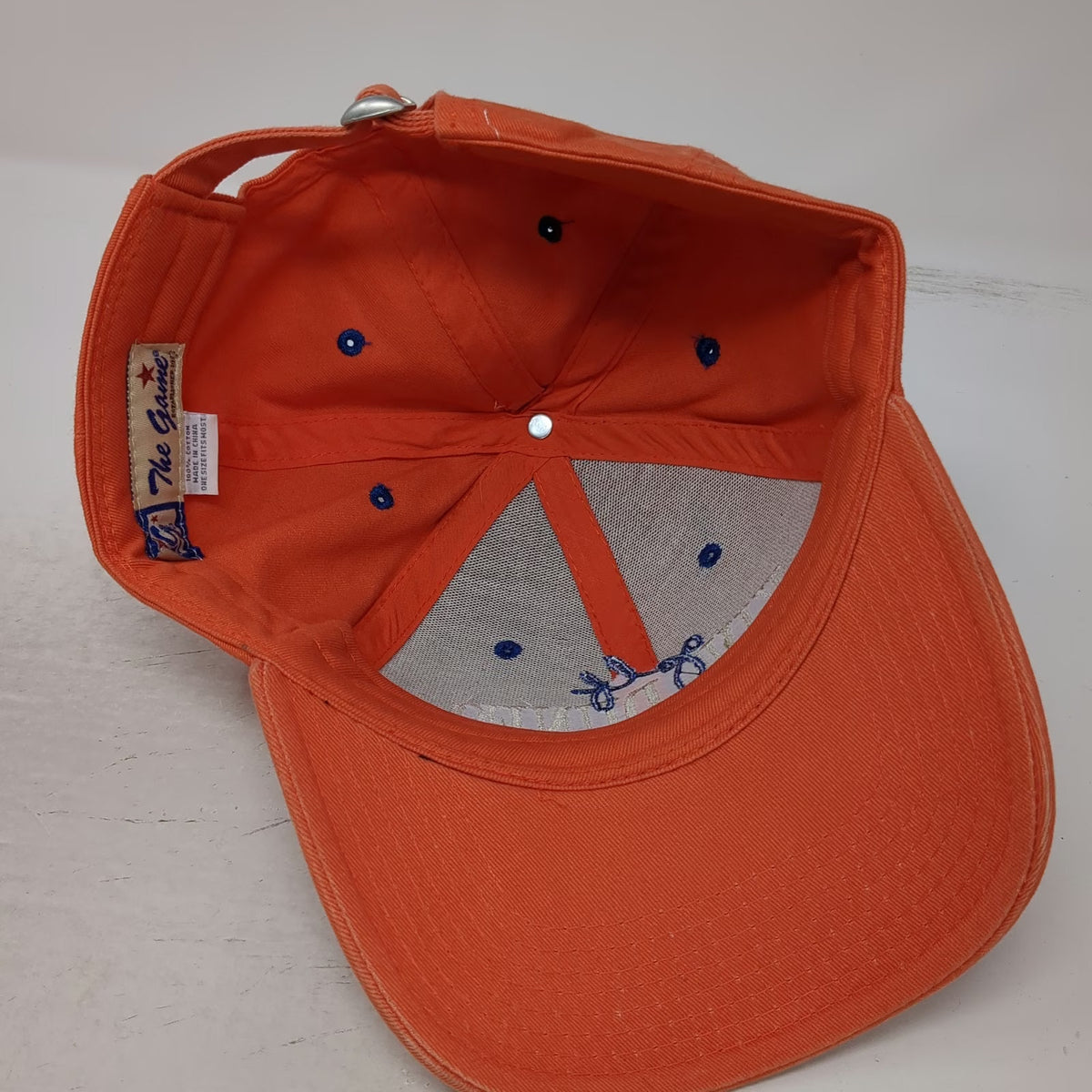 The Game Baseball Cap Orange Blue White One Size Kiva Dunes Golf Course Hat