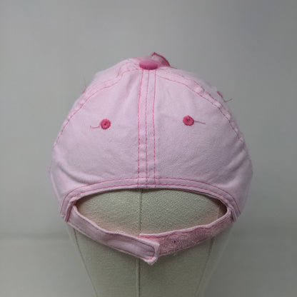 Disney Girl's Strapback Hat Pink OSFM Graphic Minnie Mouse 3D Bow Cotton