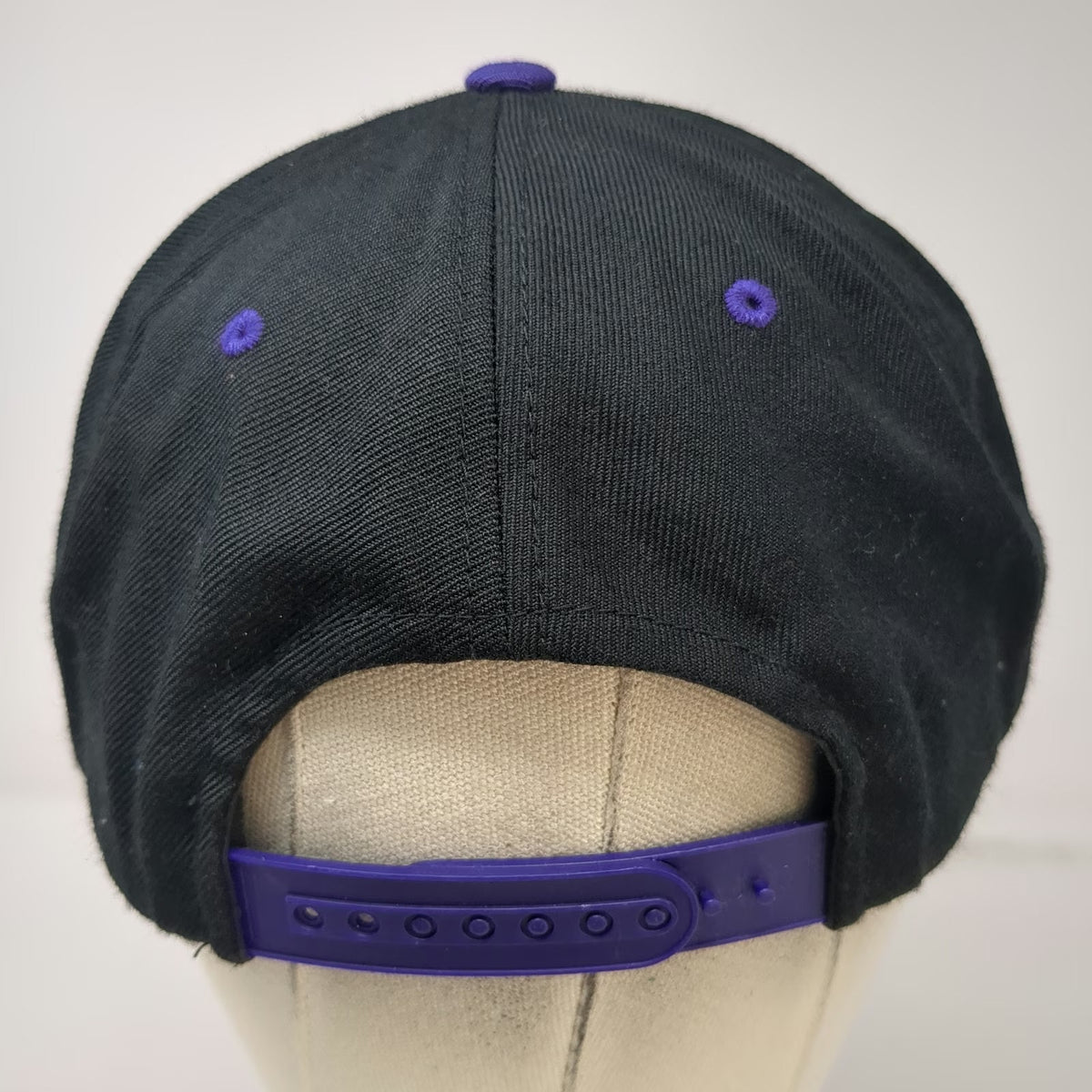 Yupoong Snapback Hat OSFM Black Purple Cascade Raft Kayak Wave Flat Brim Logo