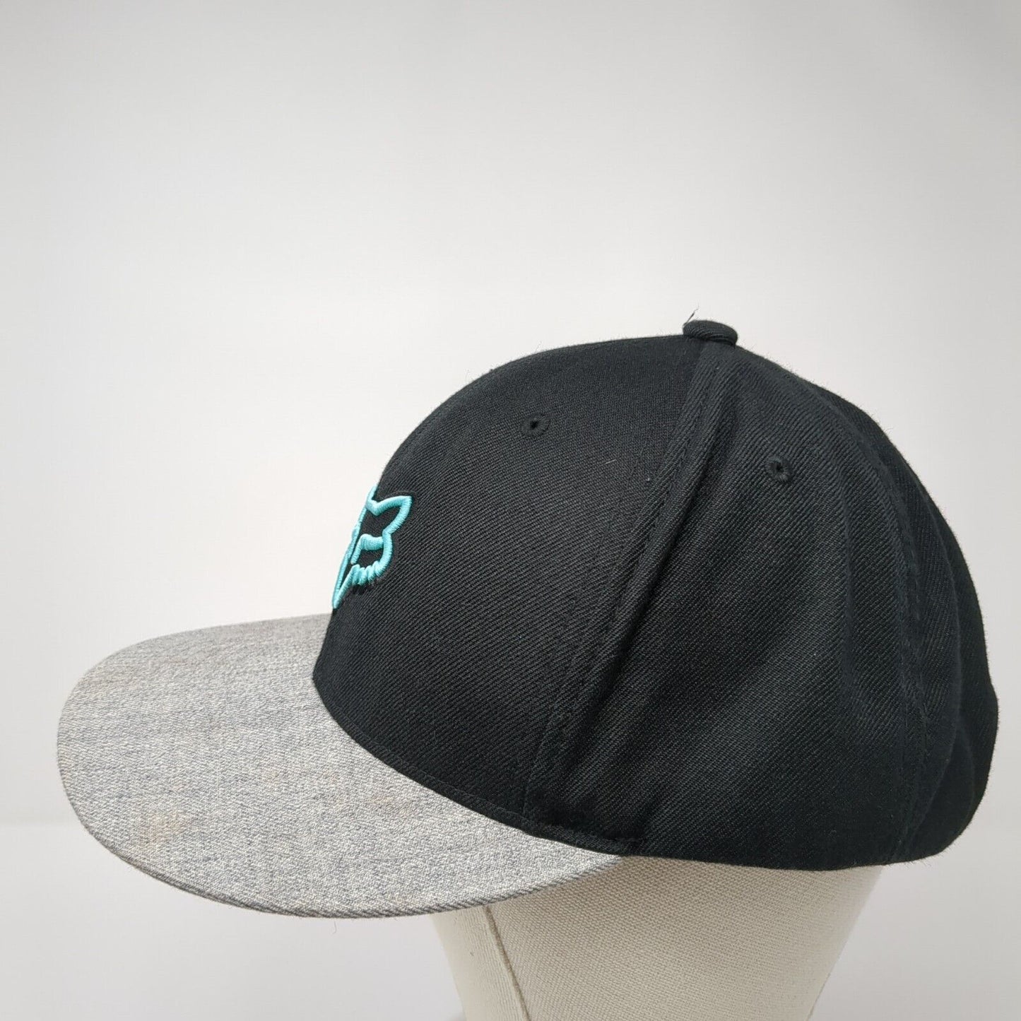 Fox Snapback Hat Black One Size Adjustable Embroidered Colorblock
