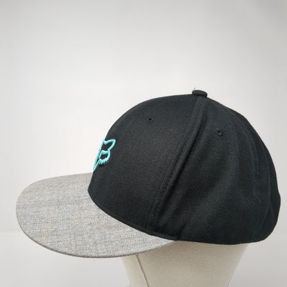 Fox Snapback Hat Black One Size Adjustable Embroidered Colorblock