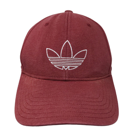 Adidas Trefoil Snapback Hat Red OSFM Embroidered Logo Solid 6 Panel