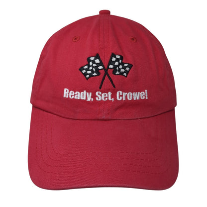 Ready Set Crowel Slideback Baseball Cap Red One Size Adjustable Embroidered