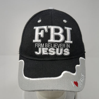 FBI Firm Believer In Jesus Strapback Hat Black OS Adjustable Embroidered KYS