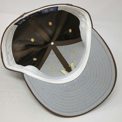The Game Falcons Cap Brown Gold Size 7 3/8 Fitted Hat Gametek Embroidered V Logo