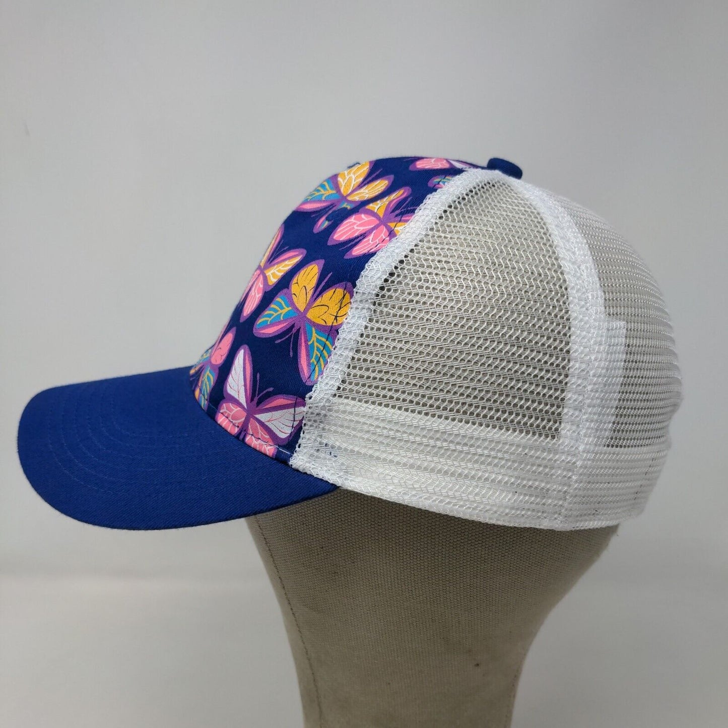 Cabela's Girls Snapback Mesh Back Hat Blue White Adjustable Butterfly Logo