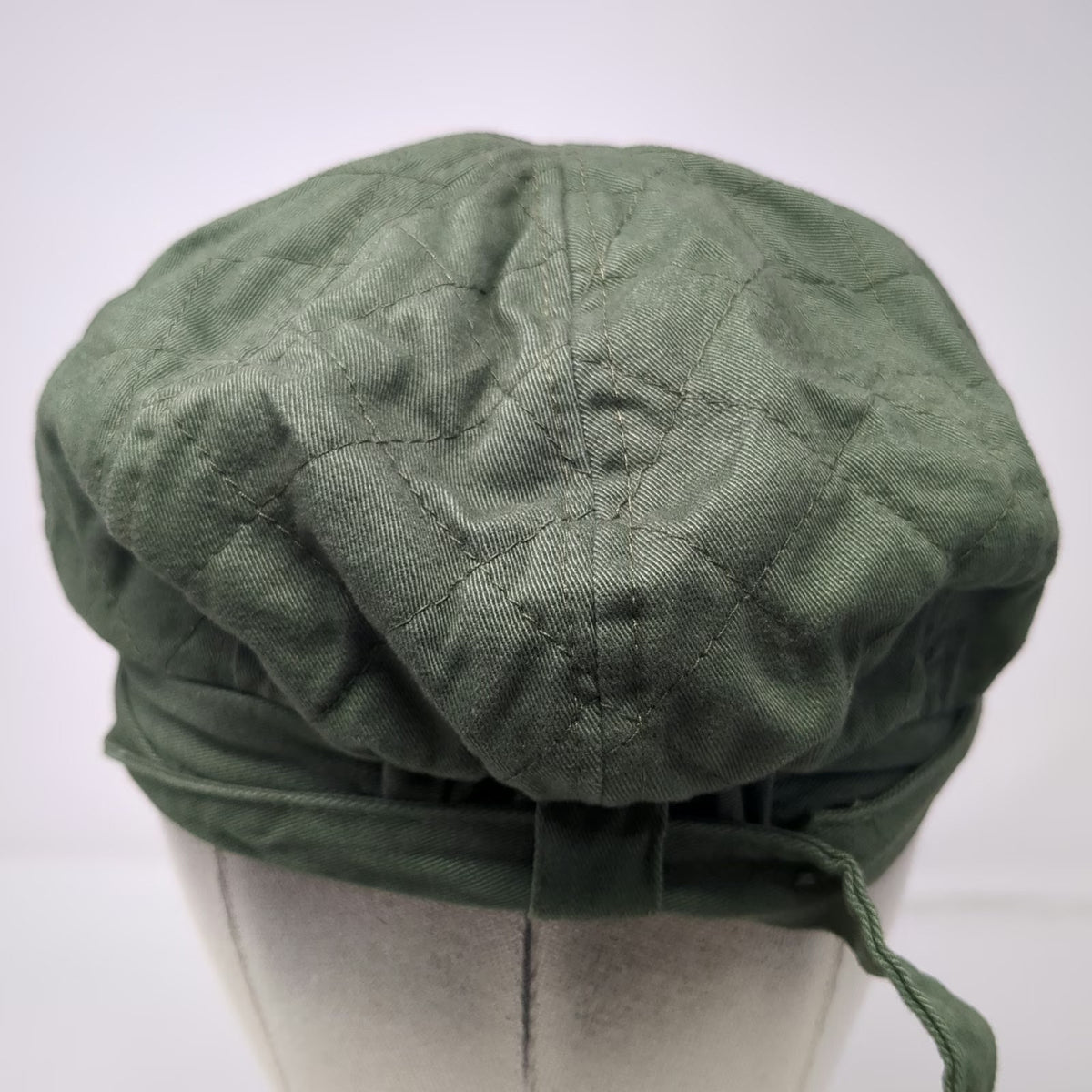 Army Cap Green One Size Quilted 100% Cotton Short Brim Stitched Casual Hat