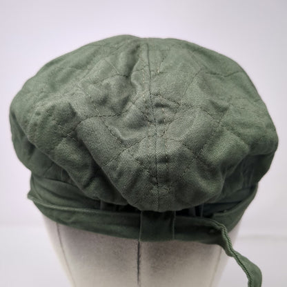 Army Cap Green One Size Quilted 100% Cotton Short Brim Stitched Casual Hat