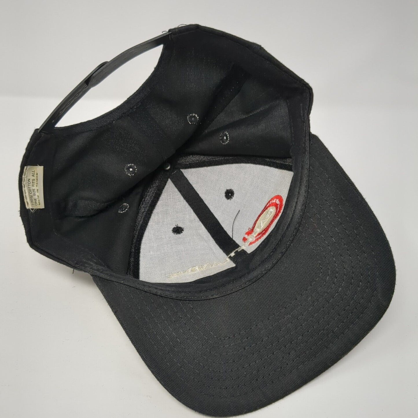Carpetland USA Snapback Hat Black One Size Adjustable Embroidered Cotton