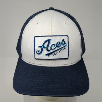 Aces Fastpitch Snapback Trucker Hat Blue One Size Mesh Back Adjustable