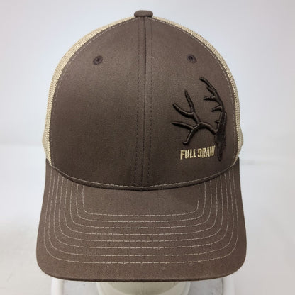 Richardson Trucker Hat Brown Beige One Size Full Draw Deer Antler Mesh Snapback