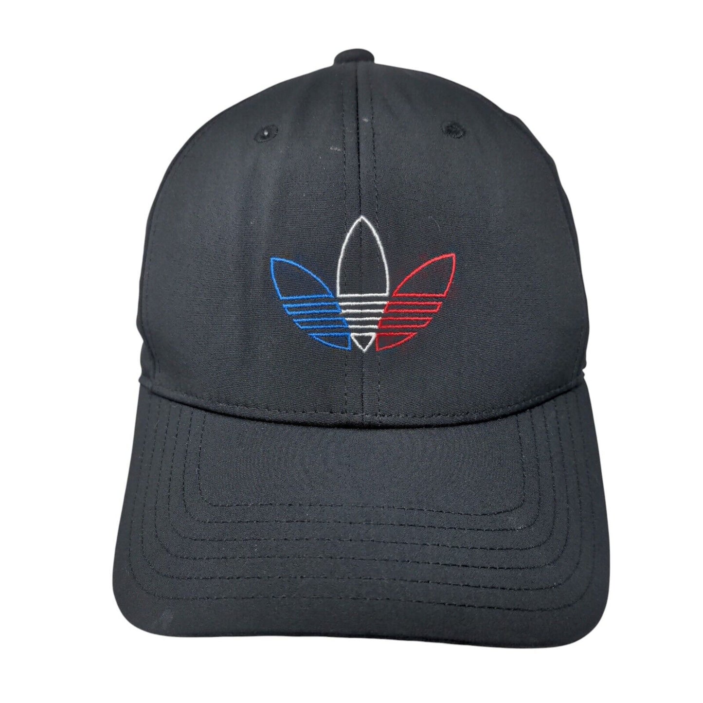 Adidas Snapback Hat Black OSFM Embroidered Trefoil Adjustable 6 Panel
