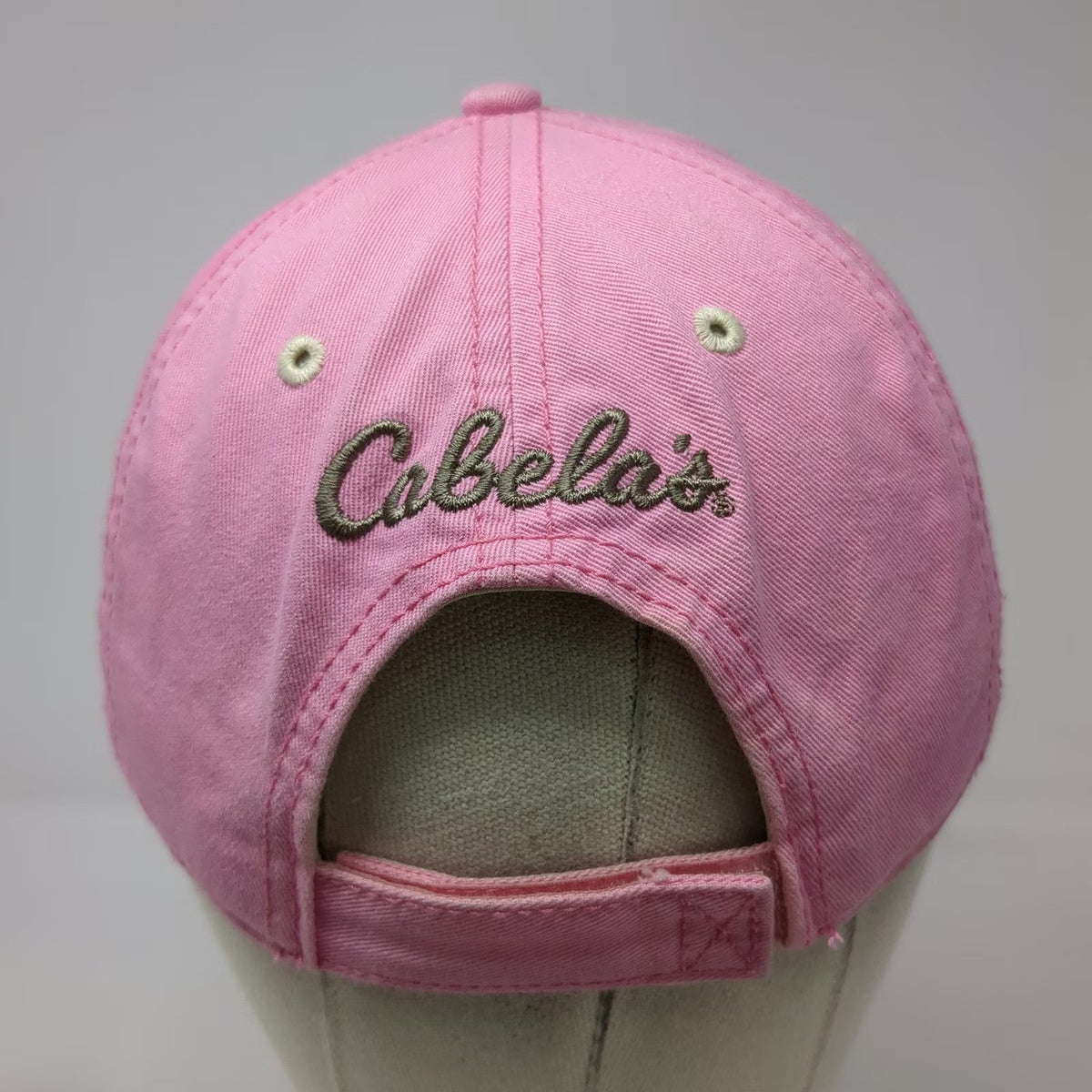 Cabela's Baseball Cap Pink One Size Distressed Brim Contrast Stitch Hat