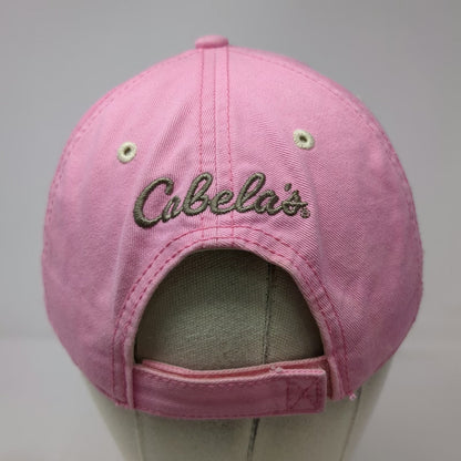 Cabela's Baseball Cap Pink One Size Distressed Brim Contrast Stitch Hat