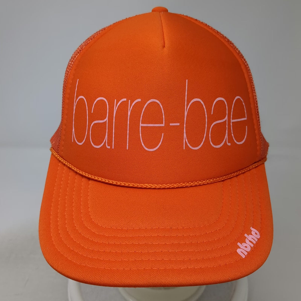 Neighborhood Laguna Trucker Hat Orange One Size Barre-Bae Mesh Snapback nbrhd