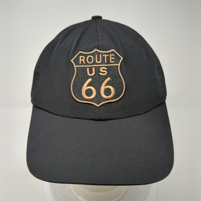 US Route 66 Strapback Hat Black One Size Adjustable American Flag