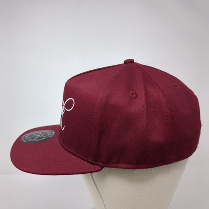 Crack Football Snapback Hat Red OSFA Solid Adjustable Embroidered