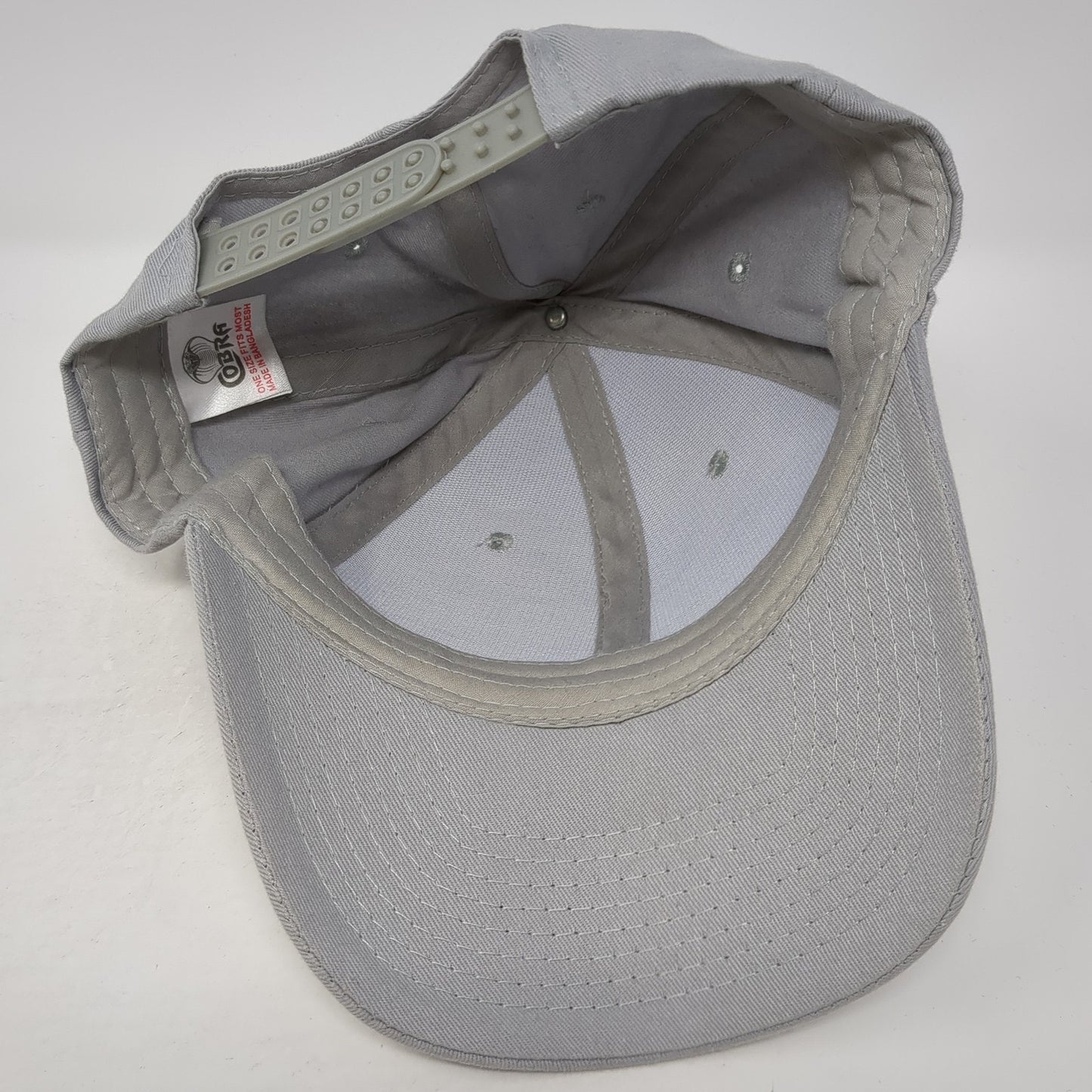 Cobra Snapback Hat Gray One Size Solid Adjustable Vent Holes Blank