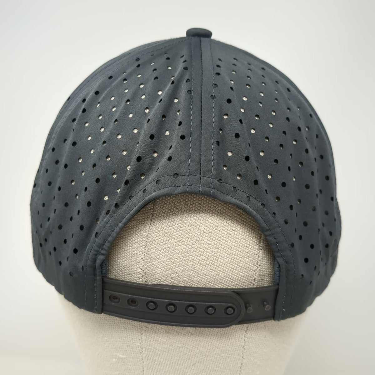 Bassdash Trucker Hat Gray OSFM Snapback Fishbone Logo Perforated Mesh Breathable