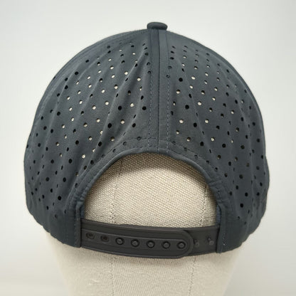Bassdash Trucker Hat Gray OSFM Snapback Fishbone Logo Perforated Mesh Breathable