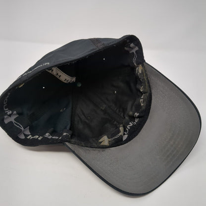 Under Armour Fitted Hat Black L/XL Lightweight Embroidered Vented Holes 6 Panel