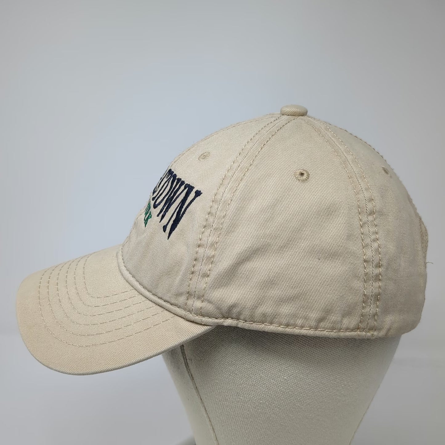 Jacobson Hat Baseball Cap Beige One Size Cooperstown New York Blue Green hat
