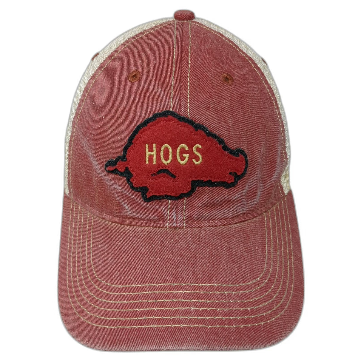 Arkansas Razorbacks NCAA Legacy Trucker Hat Red One Size Mesh Back Snapback Hogs