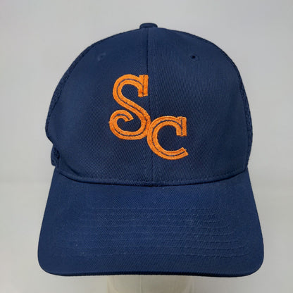 Flexfit Men's Fitted Hat Blue Size L/XL Embroidered SC Logo Nylon Polyester