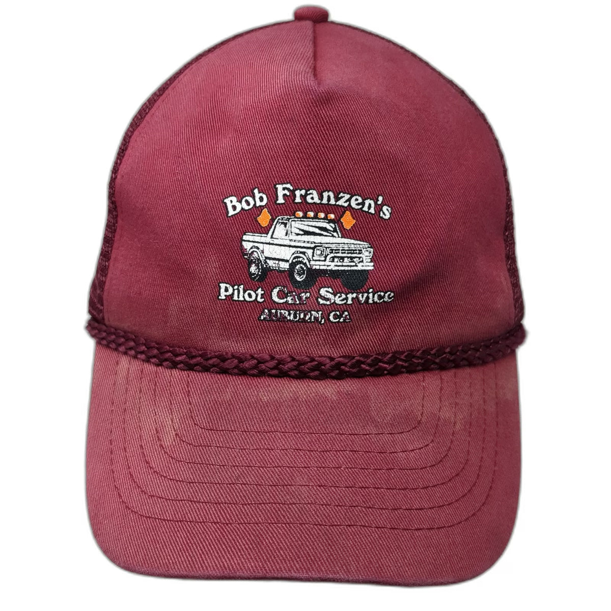 KC Trucker Hat Red One Size Snapback Mesh Rope Bob Franzen Pilot Car Service
