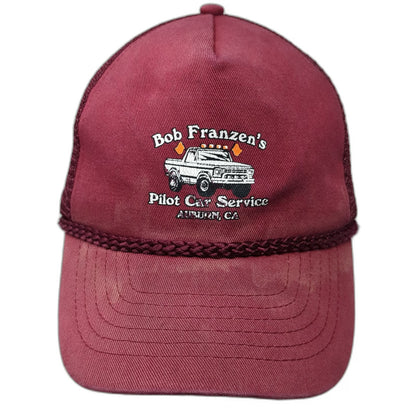KC Trucker Hat Red One Size Snapback Mesh Rope Bob Franzen Pilot Car Service
