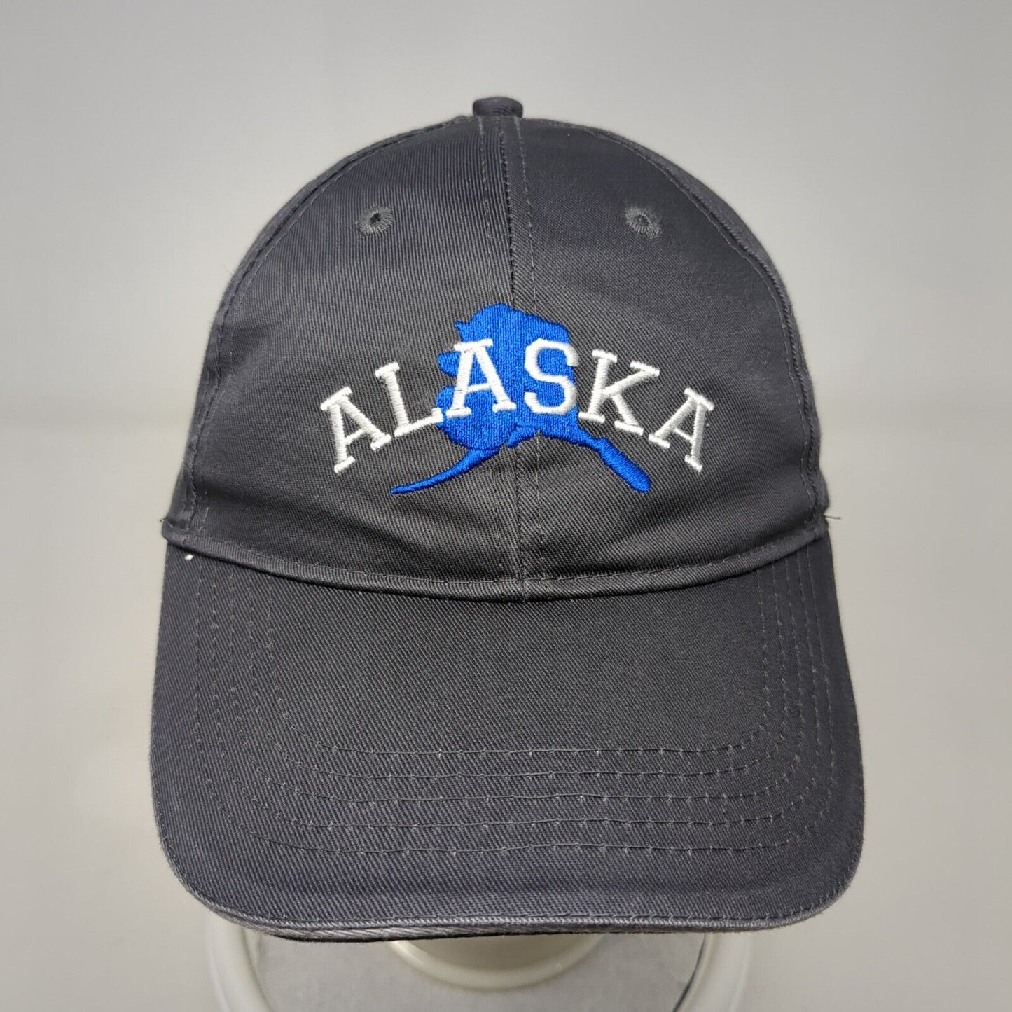 Alaska Strapback Hat Gray OSFM Adjustable Embroidered Solid ACE USA
