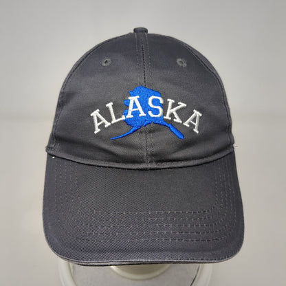 Alaska Strapback Hat Gray OSFM Adjustable Embroidered Solid ACE USA