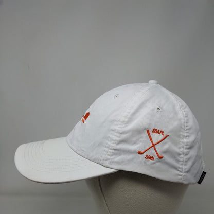 Imperial Strapback Golf Hat White OSFA Embroidered Vent Holes 6 Panel