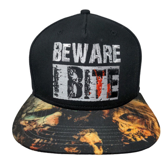 Beware I Bite Snapback Hat Multicolor OSFM Embroidered AMC The Walking Dead