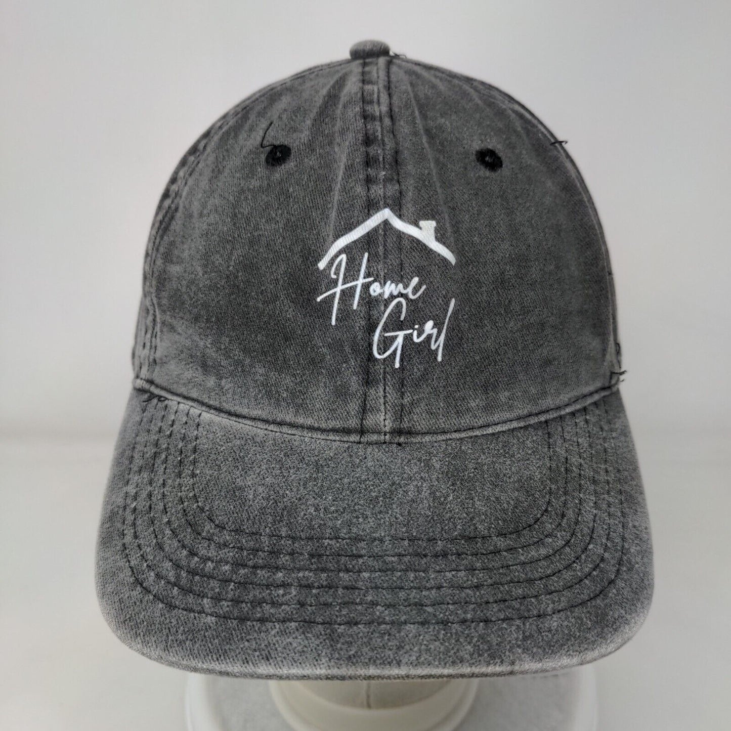 Home Girl Slideback Hat Gray One Size Adjustable 6 Panel Vent Holes