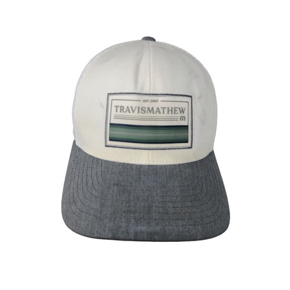 Travis Mathew Mesh Back Snapback Hat 110 One Ten FlexFit White & Gray Adjustable