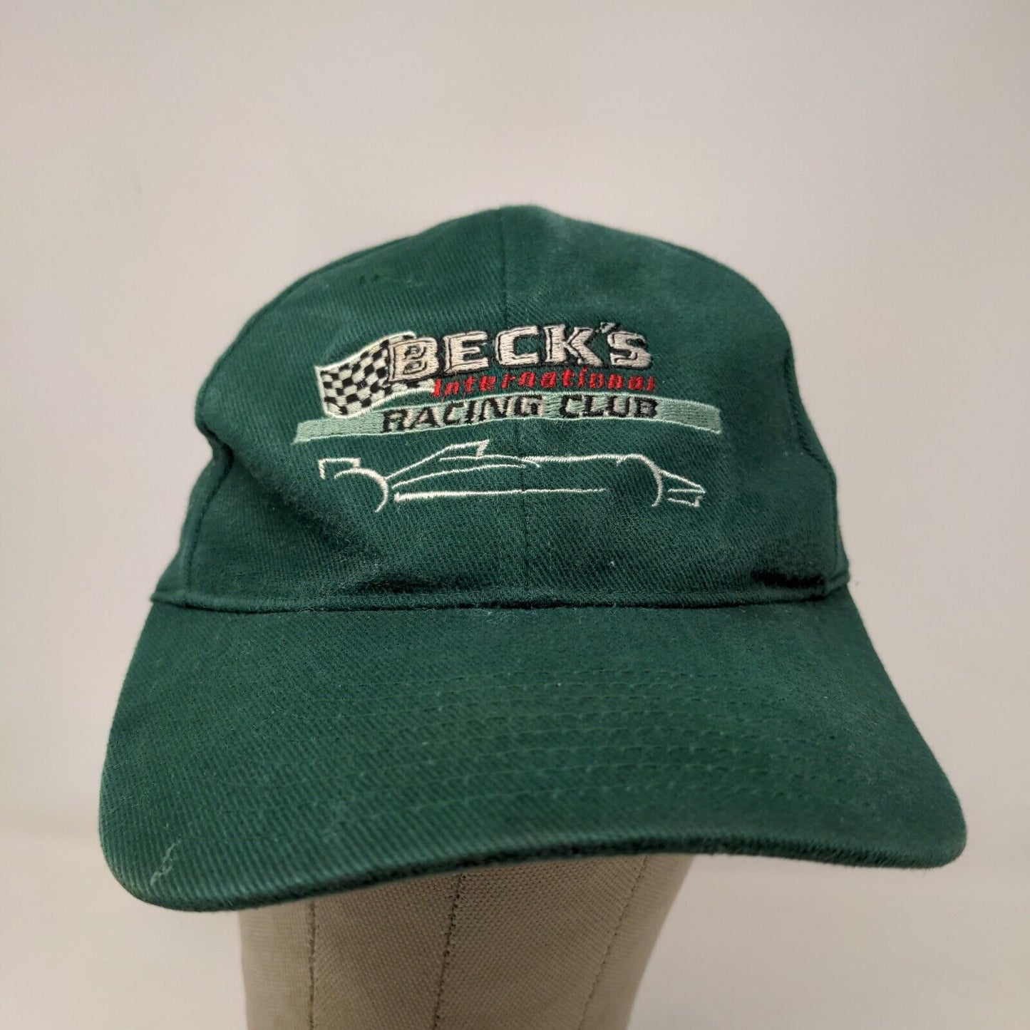 Beck's International Racing Club Men's Slideback Hat Green Embroidered Logo