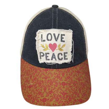 Love Peace Snapback Trucker Hat Multi One Size Mesh Back Natural Life