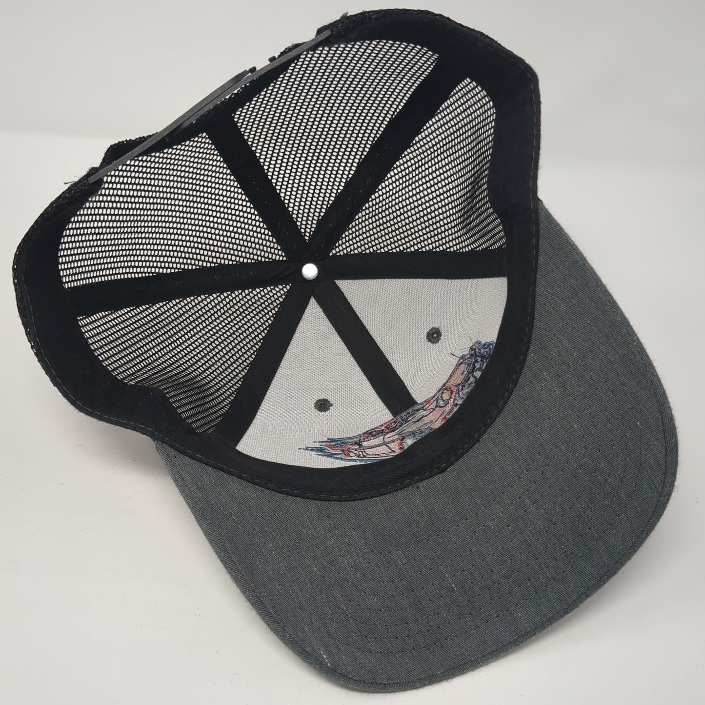 Unbranded Snapback Trucker Hat Gray One Size Adjustable Mesh Back 6 Panel