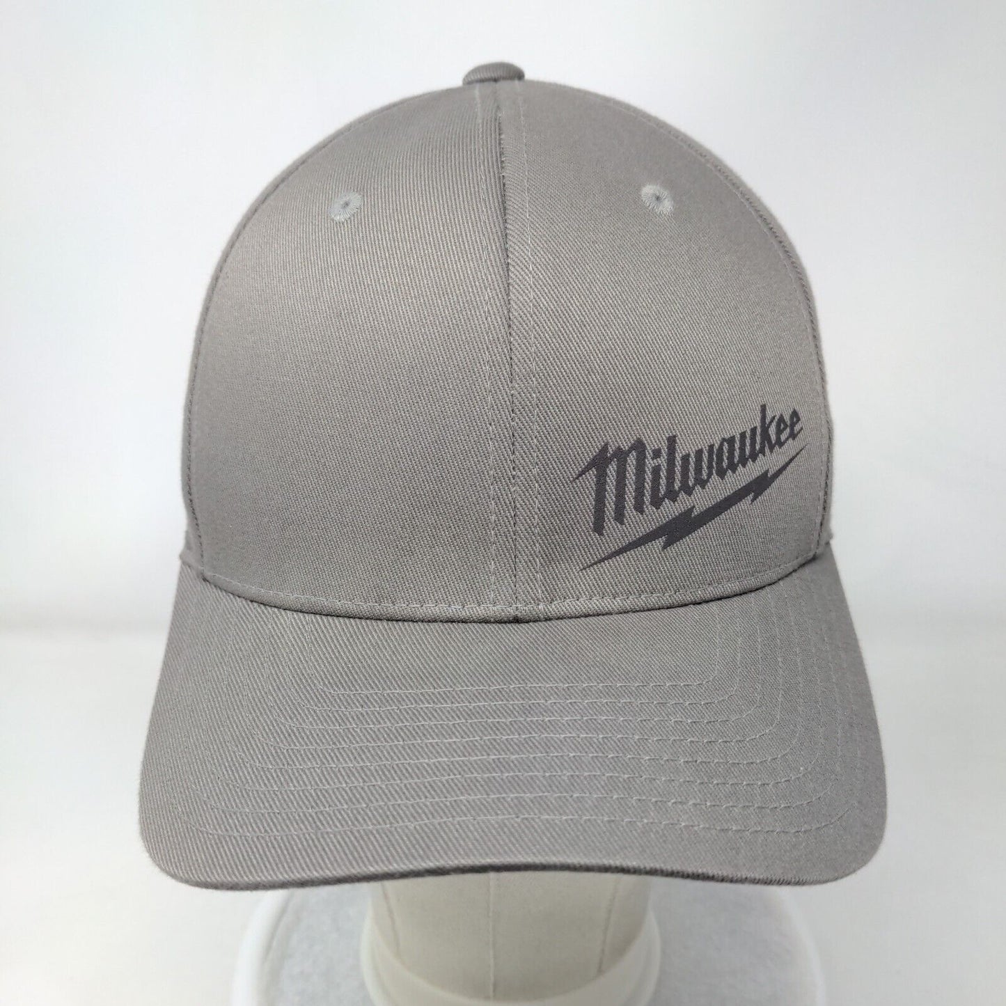 Milwaukee Fitted Hat Brown S/M Lightweight Vented Holes 6 Panel Yupoong