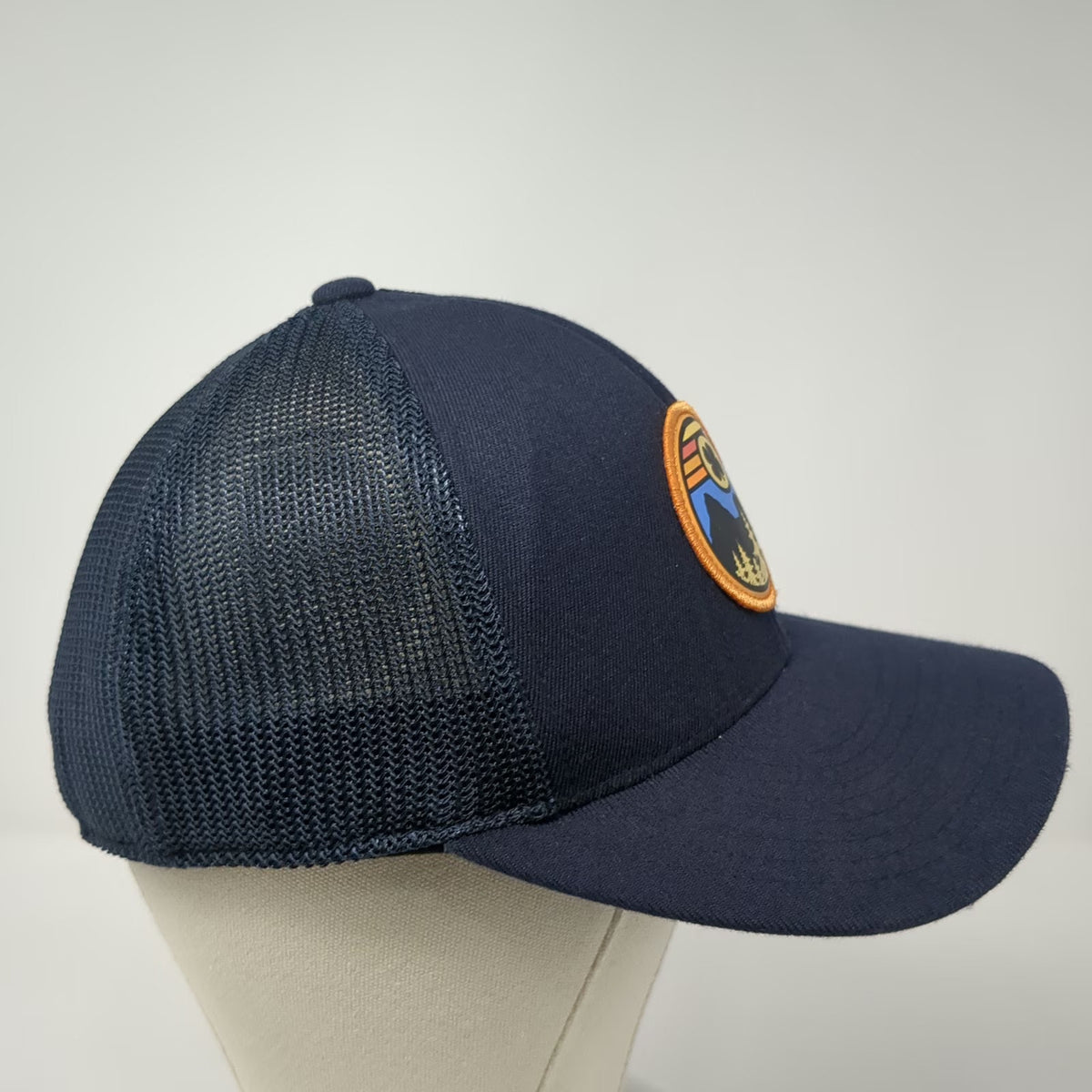 Black Clover Trucker Hat Blue One Size Live Lucky Mesh Snapback Mountains Patch