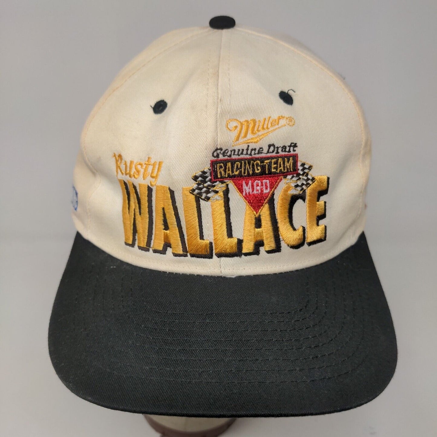 Rusty Wallace Men's Snapback Hat Tan OSFA Embroidered #2 Miller Draft Team