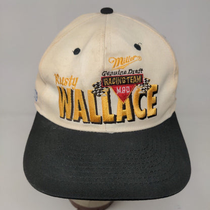 Rusty Wallace Men's Snapback Hat Tan OSFA Embroidered #2 Miller Draft Team