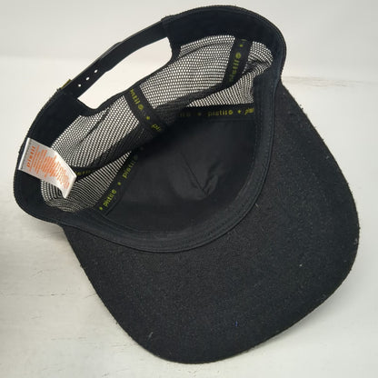 Pistil Trucker Hat Black One Size Floral Embroidery Wool Blend Mesh Snapback