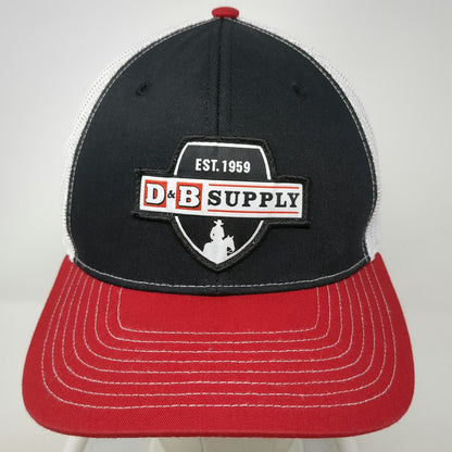 Richardson Trucker Hat Black Red White One Size D&B Supply Patch Mesh Snapback