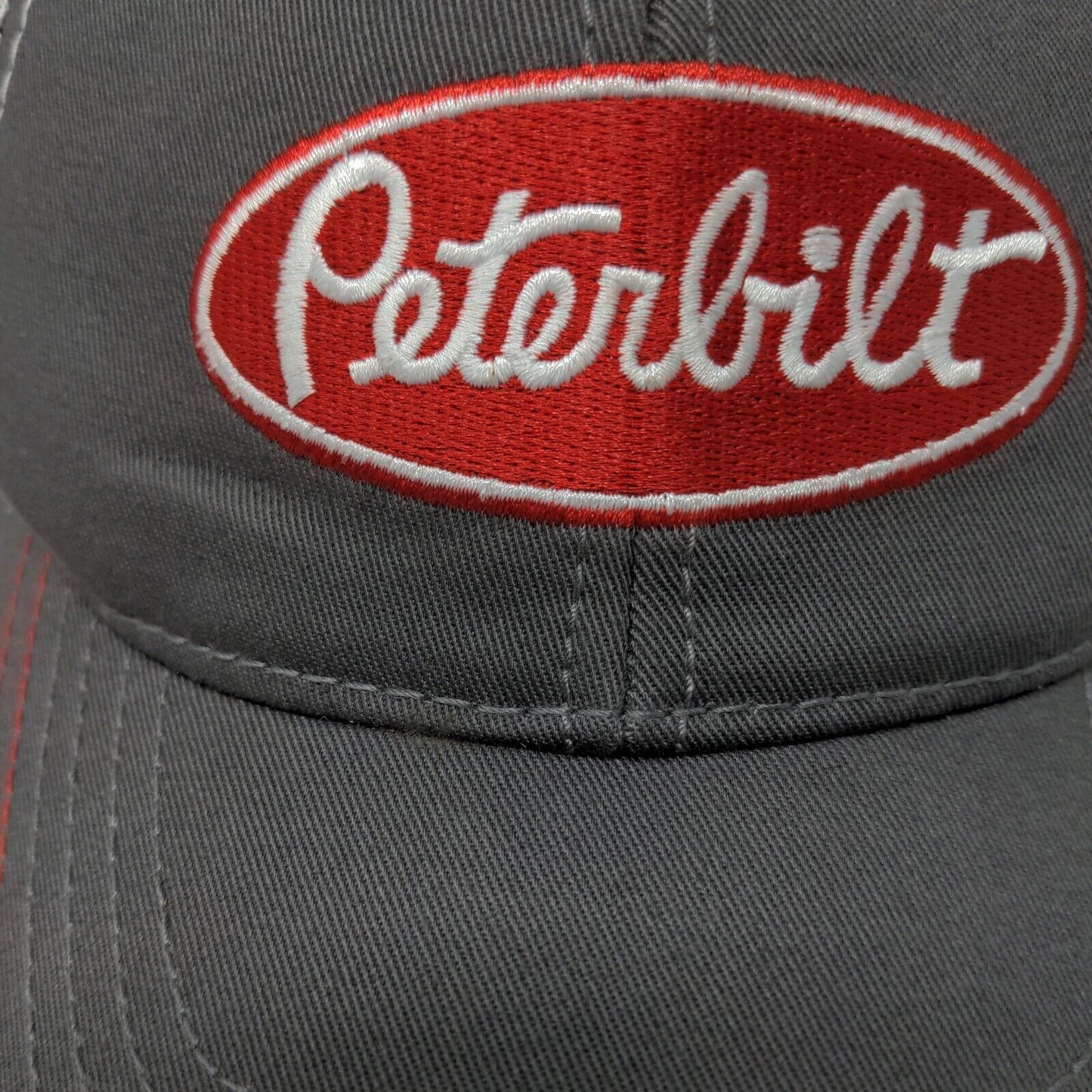 Peterbilt Snapback Mesh Back Trucker Hat Gray One Size Embroidered