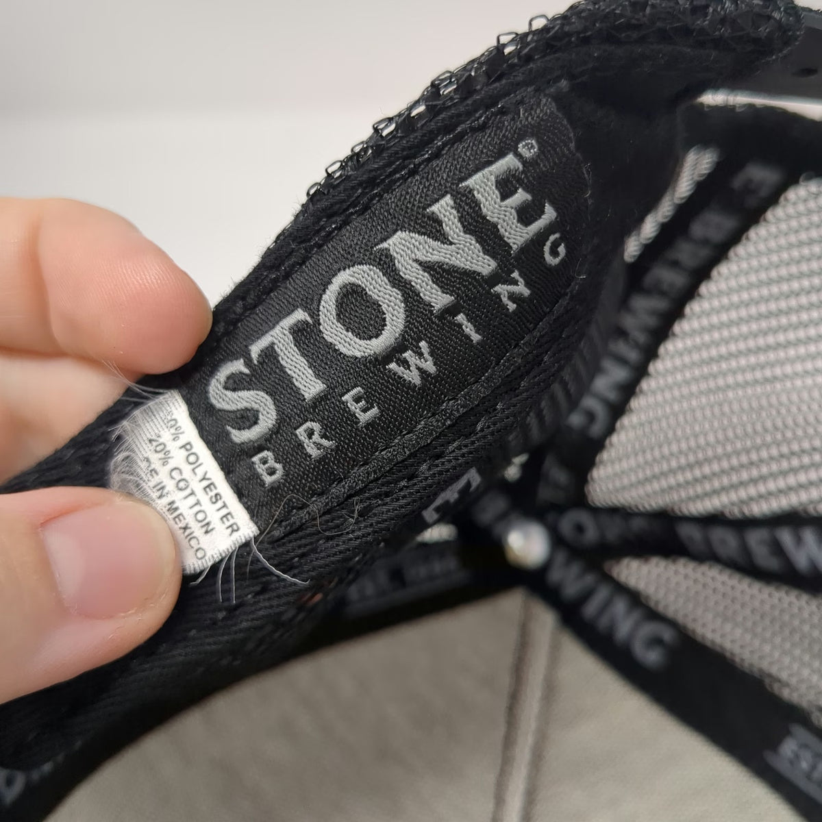 Stone Brewing Ripper Trucker Hat Black One Size Wave Pattern Mesh Snapback Patch
