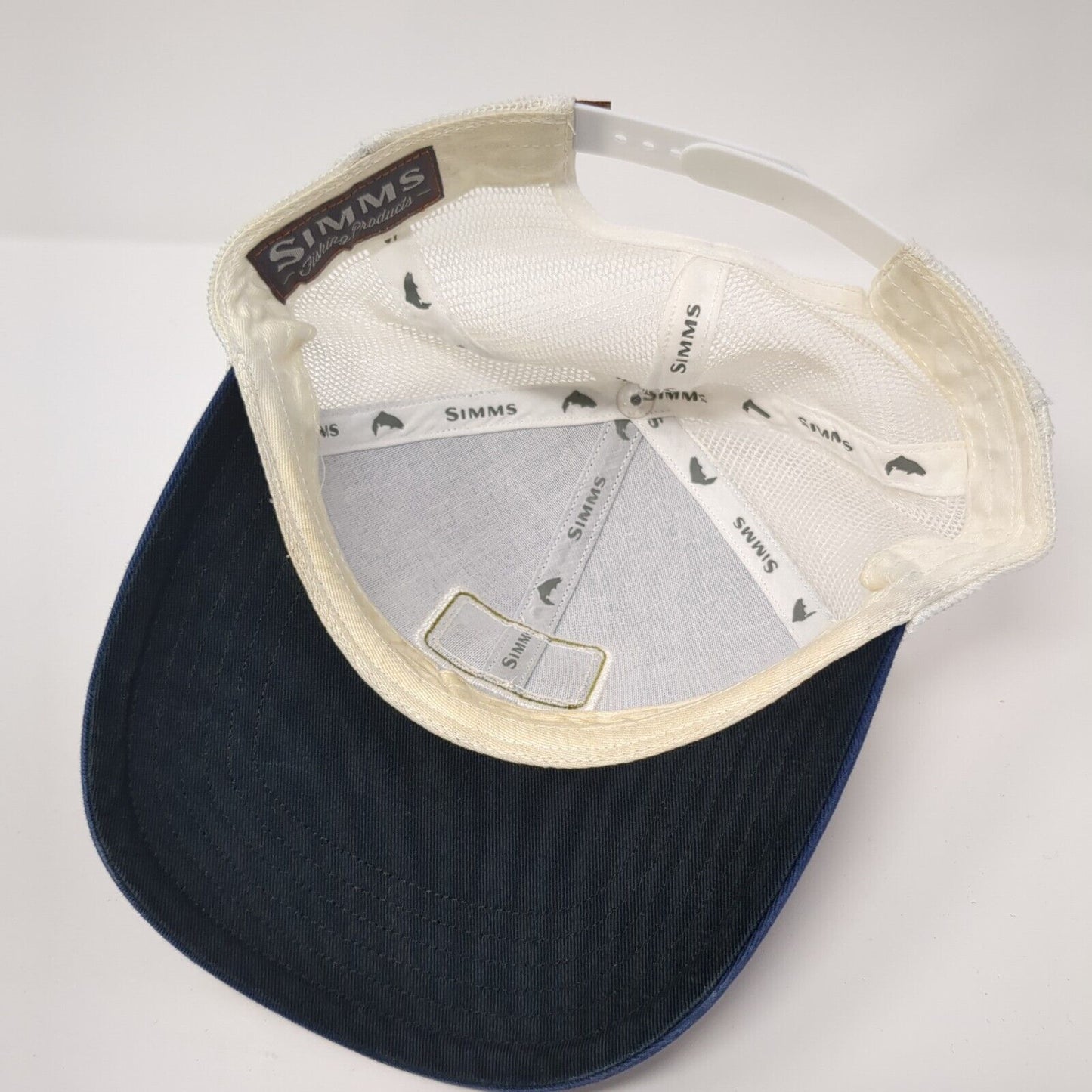 Simms Fishing Products Bozeman Montana Snapback Trucker Hat Blue OS Mesh Back