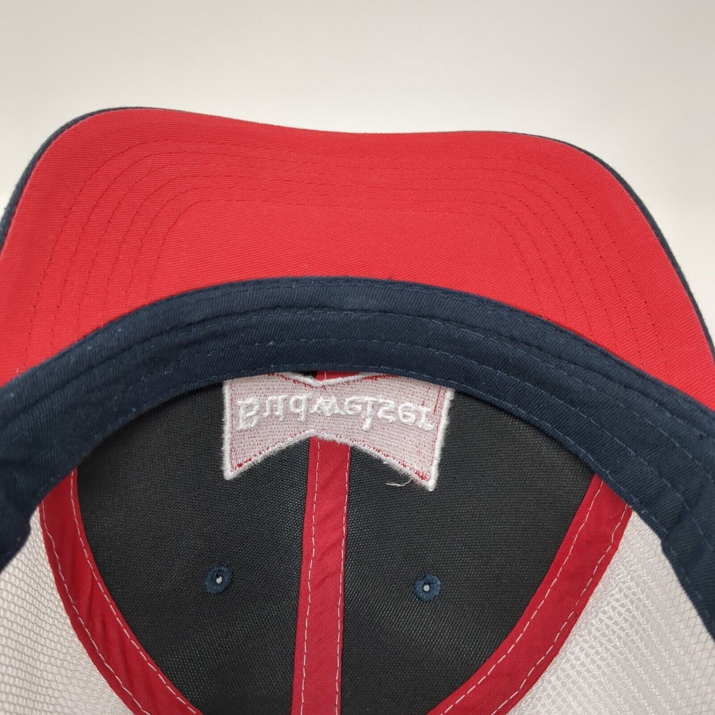Budweiser Snapback Trucker Hat Blue One Size Adjustable Mesh Back Cotton