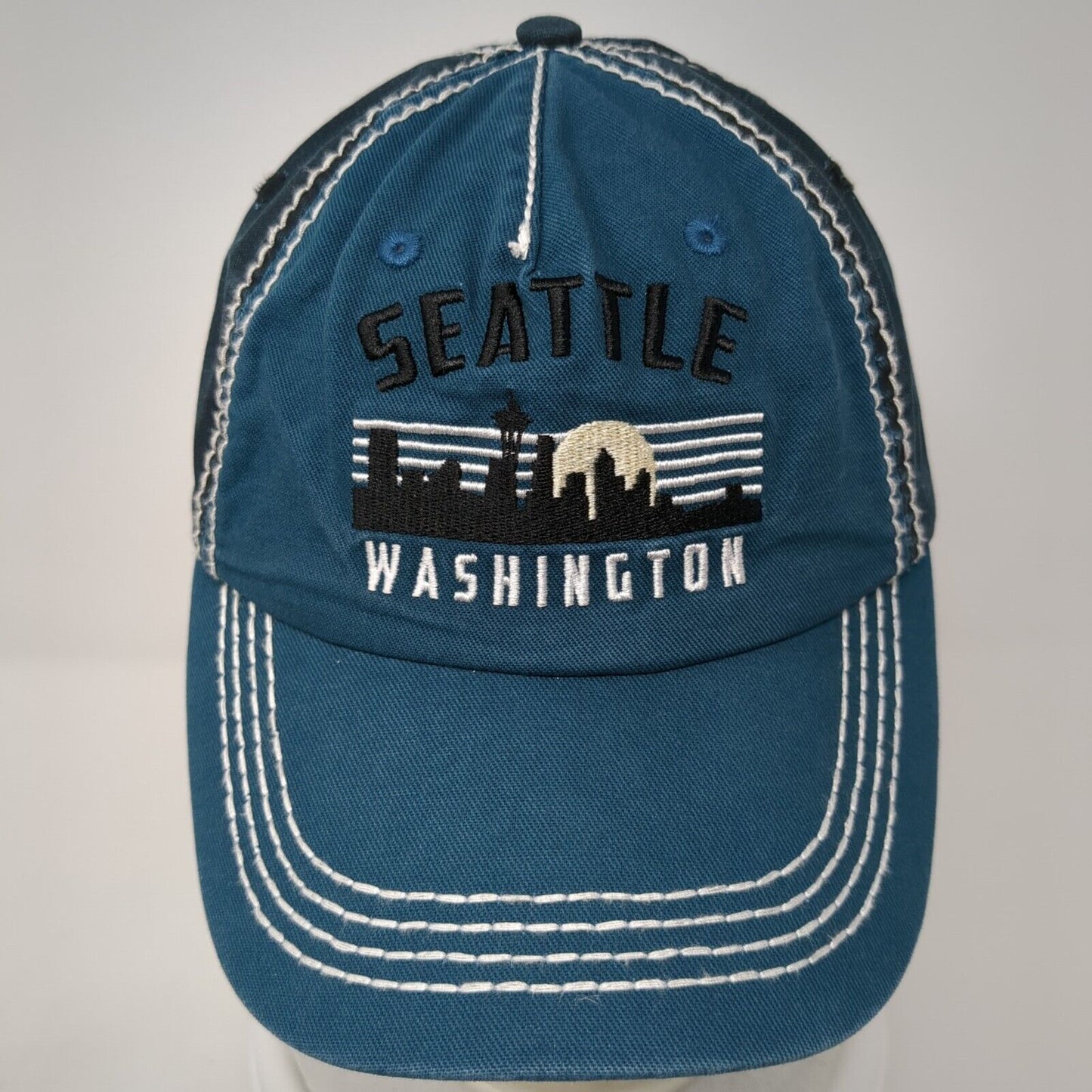 Seattle Washington Slideback Hat Blue One Size Adjustable Embroidered ACE USA